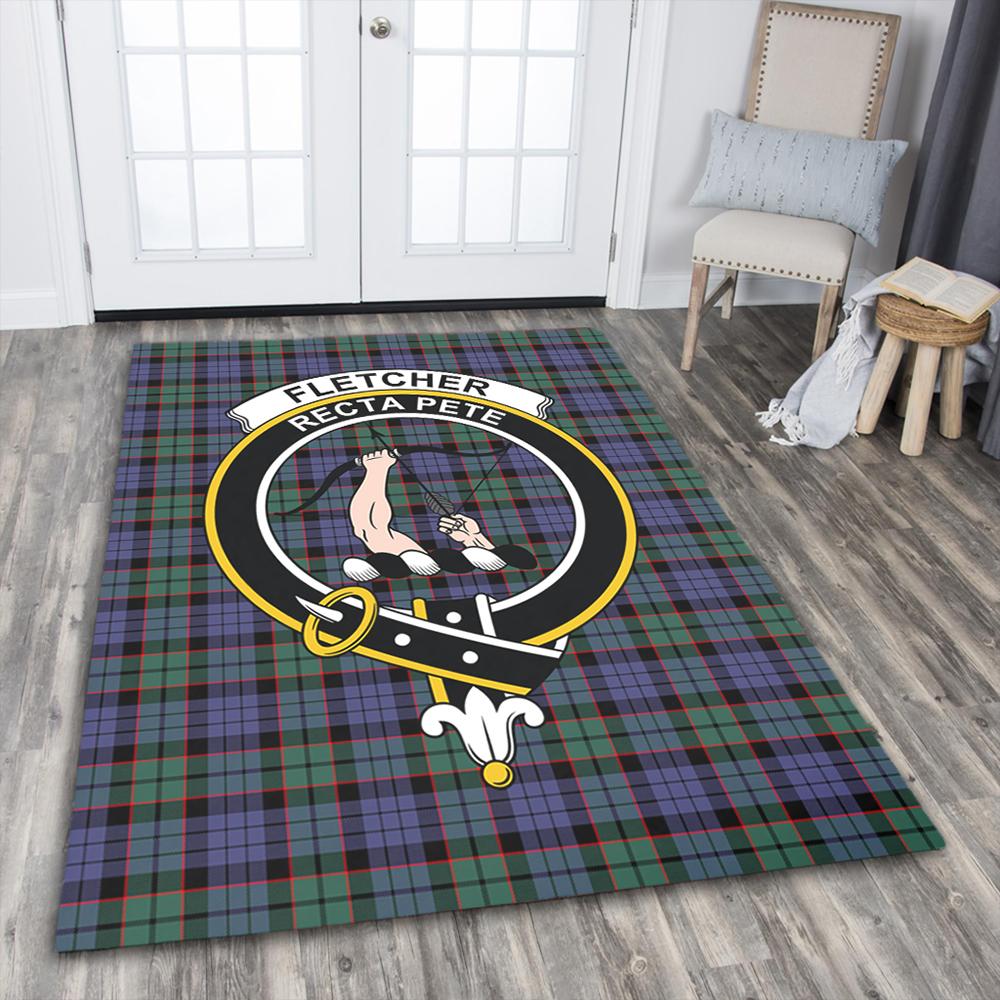 Fletcher Modern Tartan Crest Area Rug