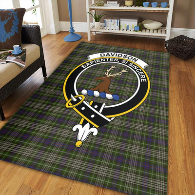 Clan Davidson Tulloch Dress Tartan Crest Rug – Scottish Highland Carpet for Living Room, Celtic Home Decor & Scotland Gift