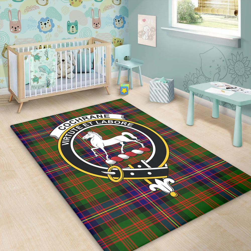 Cochrane Modern Tartan Crest Area Rug