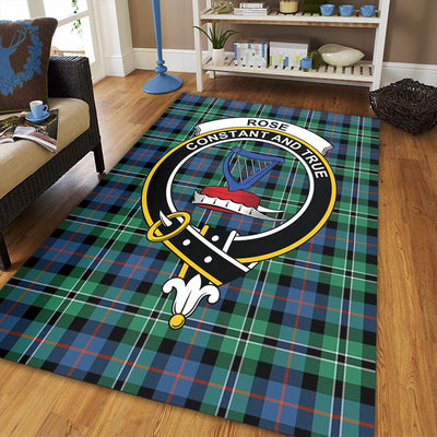 Clan Rose Hunting Ancient Tartan Crest Rug – Scottish Highland Carpet for Living Room, Celtic Home Decor & Scotland Gift