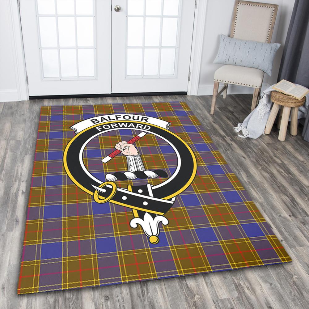 Balfour Modern Tartan Crest Area Rug