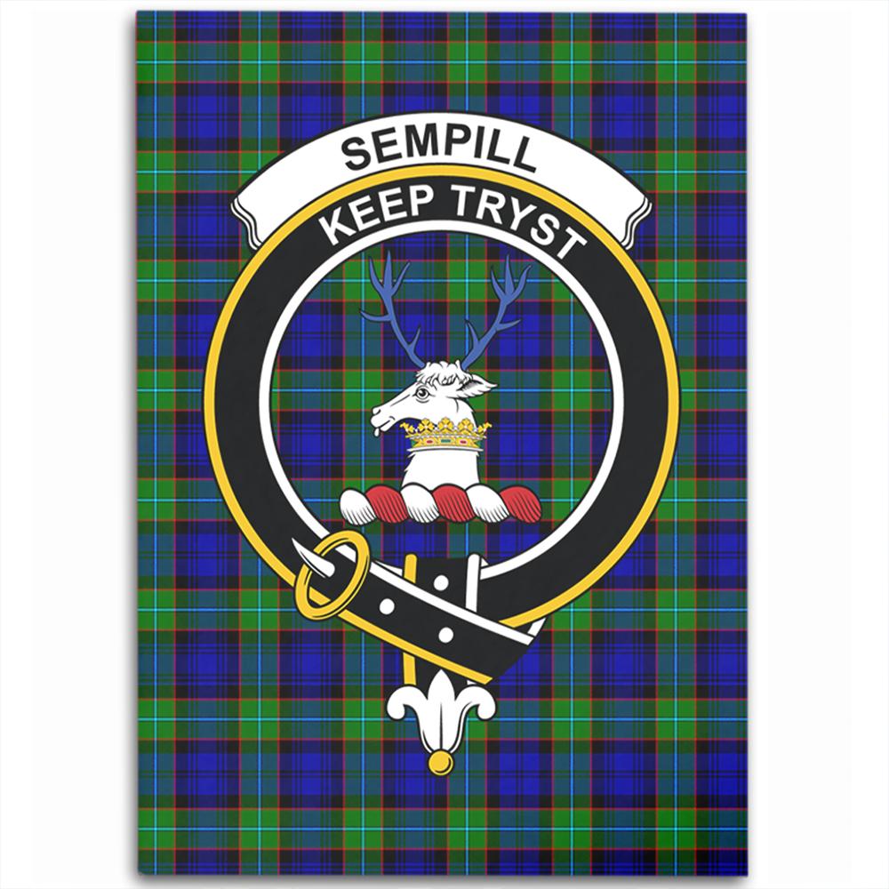 Sempill Modern Tartan Crest Area Rug
