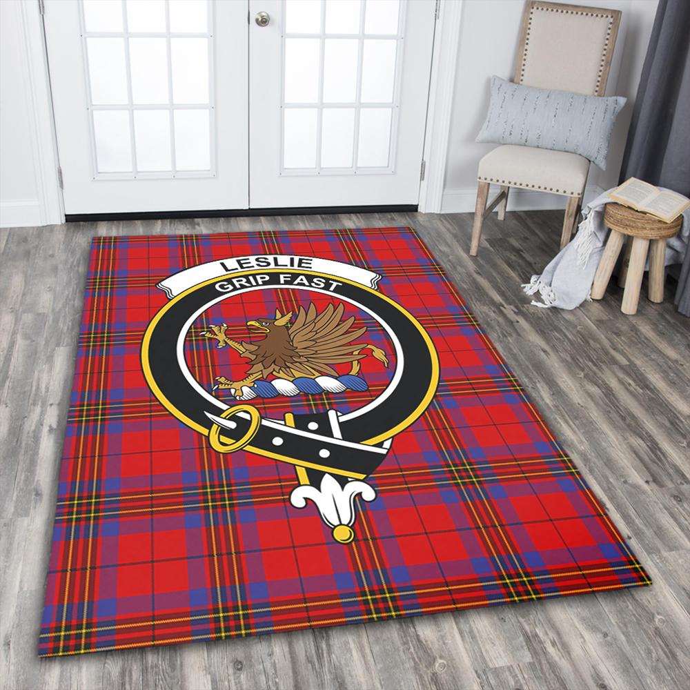 Leslie Modern Tartan Crest Area Rug