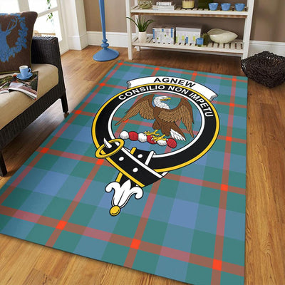Clan Agnew Ancient Tartan Crest Rug – Scottish Highland Carpet for Living Room, Celtic Home Decor & Scotland Gift ZH79