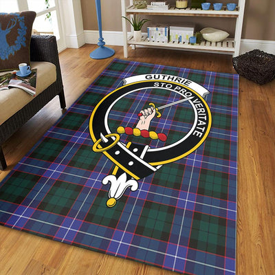 Clan Guthrie Modern Tartan Crest Rug – Scottish Highland Carpet for Living Room, Celtic Home Decor & Scotland Gift DD19