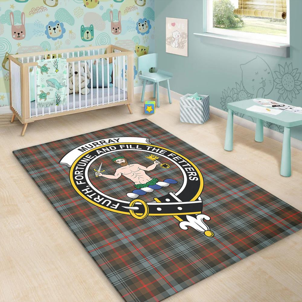 Murray of Atholl Weathered Tartan Crest Area Rug
