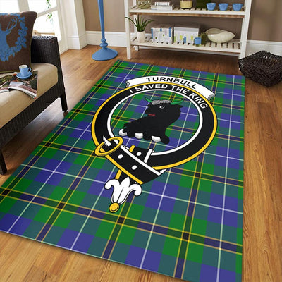 Clan Turnbull Hunting Tartan Crest Rug – Scottish Highland Carpet for Living Room, Celtic Home Decor & Scotland Gift