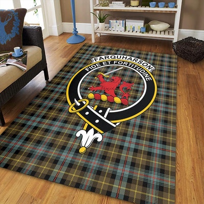 Clan Farquharson Weathered Tartan Crest Rug – Scottish Highland Carpet for Living Room, Celtic Home Decor & Scotland Gift