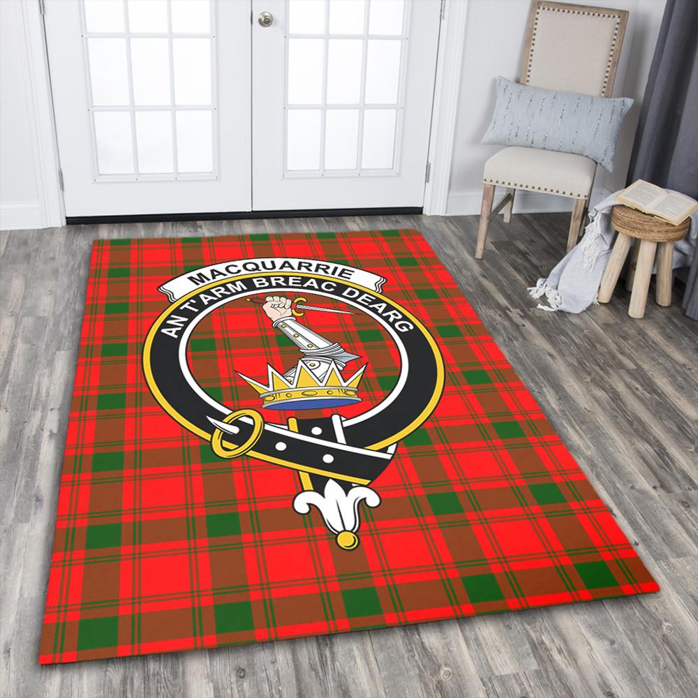 MacQuarrie Modern Tartan Crest Area Rug