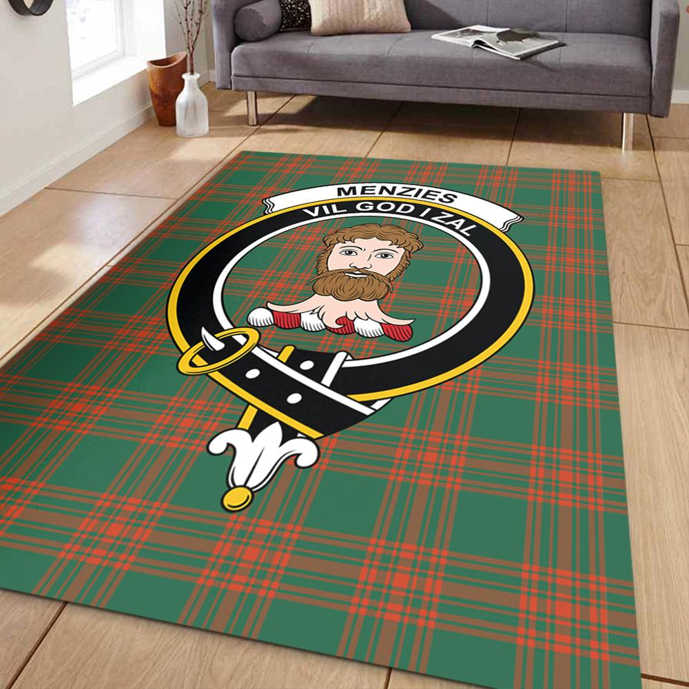 Menzies Green Ancient Tartan Crest Area Rug