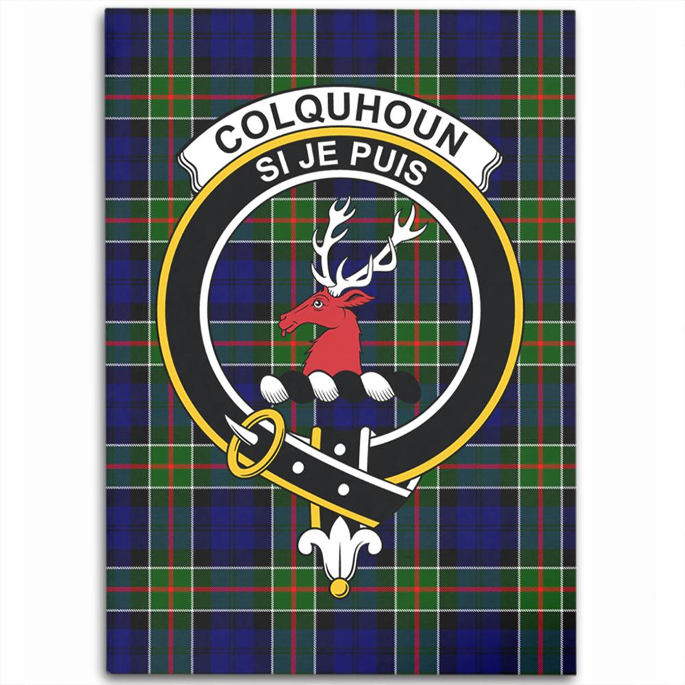 Colquhoun Modern Tartan Crest Area Rug
