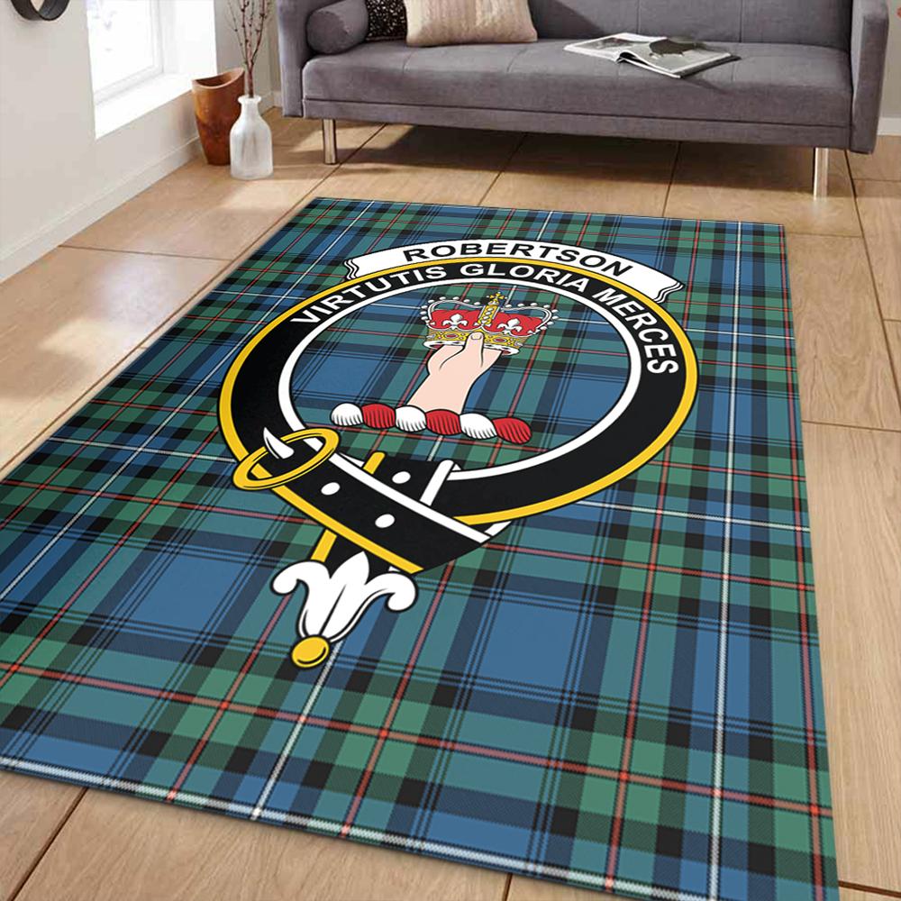 Robertson Hunting Ancient Tartan Crest Area Rug