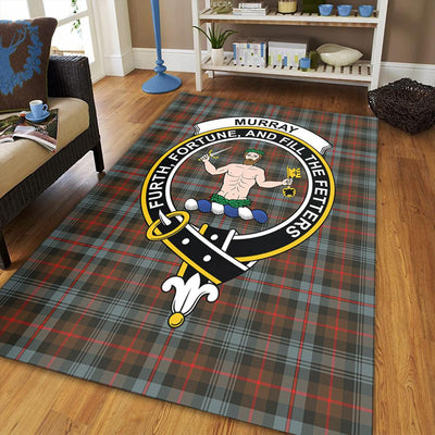 Clan Murray of Atholl Weathered Tartan Crest Rug – Scottish Highland Carpet for Living Room, Celtic Home Decor & Scotland Gift RE38