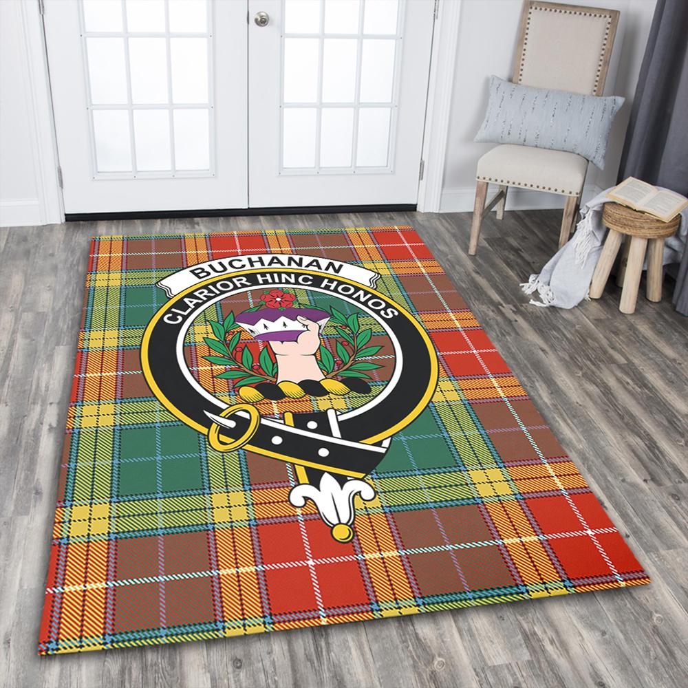 Buchanan Old Sett Tartan Crest Area Rug