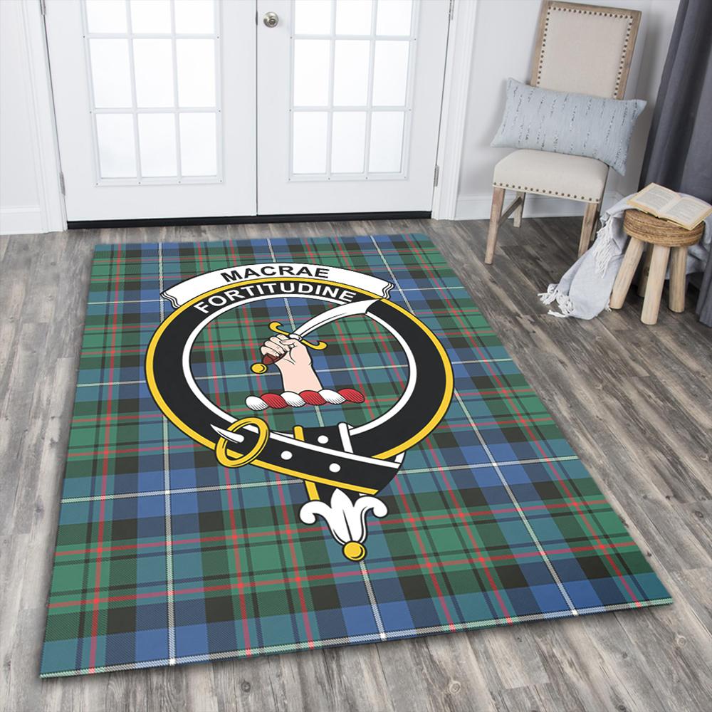 MacRae Hunting Ancient Tartan Crest Area Rug