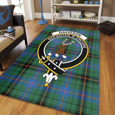 Clan Davidson Ancient Tartan Crest Rug – Scottish Highland Carpet for Living Room, Celtic Home Decor & Scotland Gift