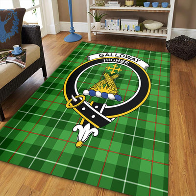 Clan Galloway District Tartan Crest Rug – Scottish Highland Carpet for Living Room, Celtic Home Decor & Scotland Gift