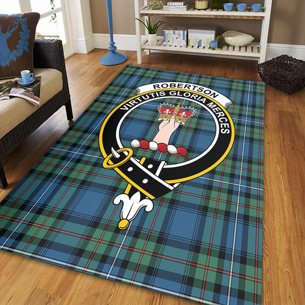 Robertson Hunting Ancient Tartan Crest Area Rug