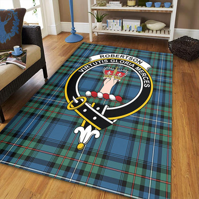 Clan Robertson Hunting Ancient Tartan Crest Rug – Scottish Highland Carpet for Living Room, Celtic Home Decor & Scotland Gift