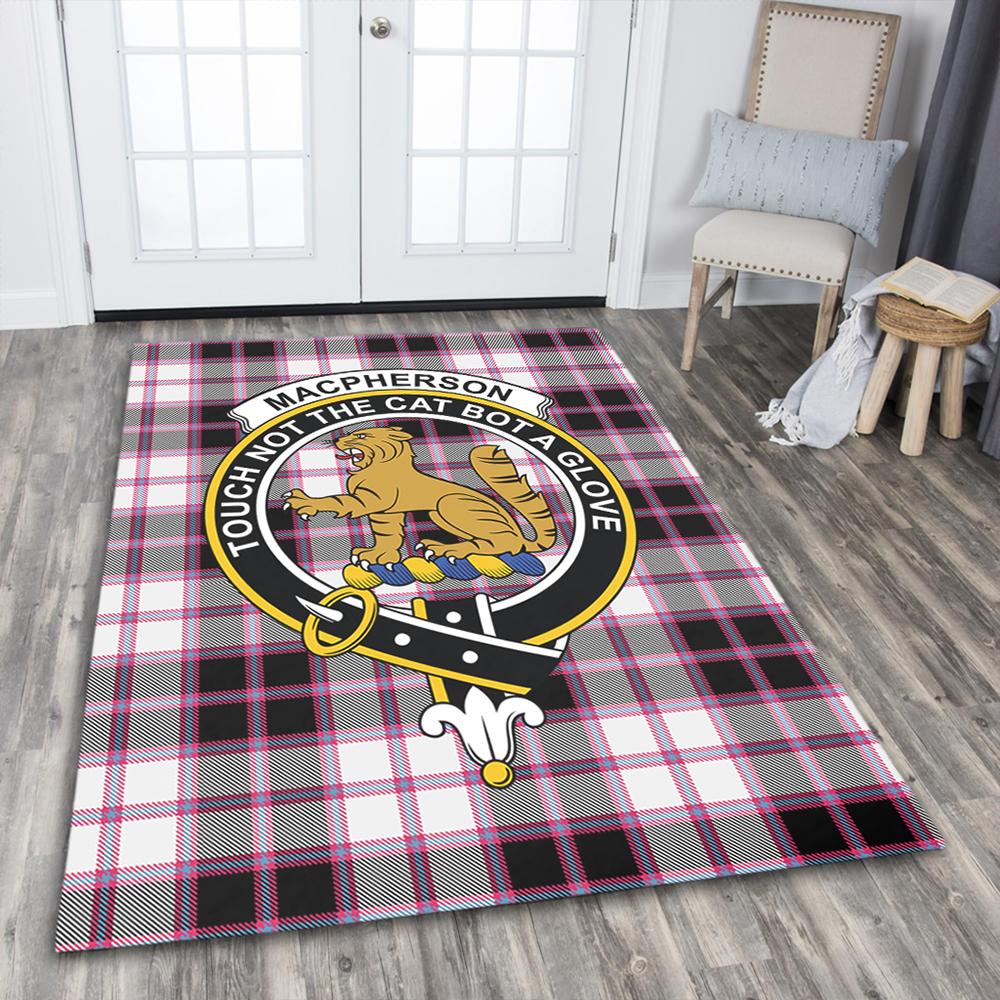 MacPherson Hunting Modern Tartan Crest Area Rug