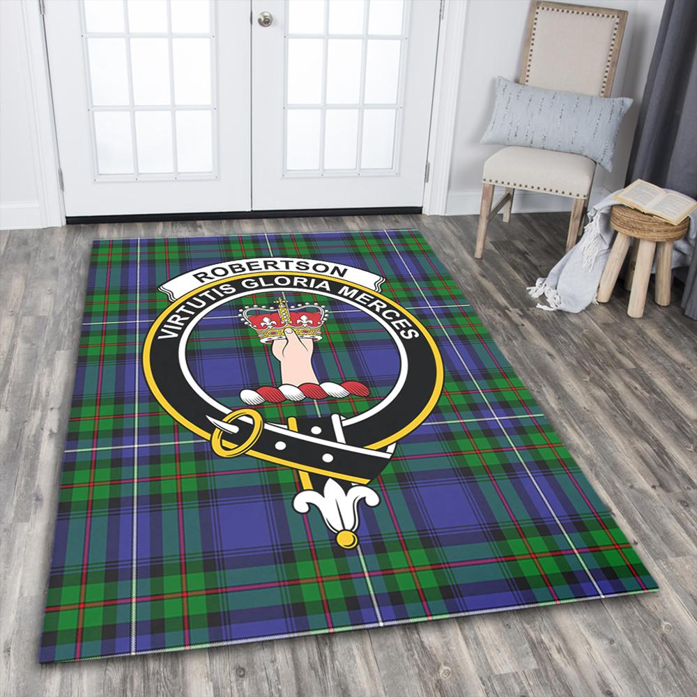 Robertson Hunting Modern Tartan Crest Area Rug