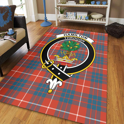 Clan Hamilton Ancient Tartan Crest Rug – Scottish Highland Carpet for Living Room, Celtic Home Decor & Scotland Gift MA69