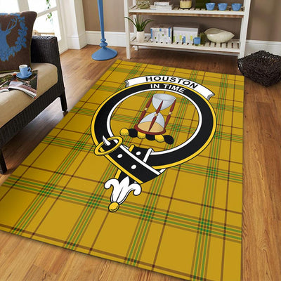 Clan Houston Tartan Crest Rug – Scottish Highland Carpet for Living Room, Celtic Home Decor & Scotland Gift