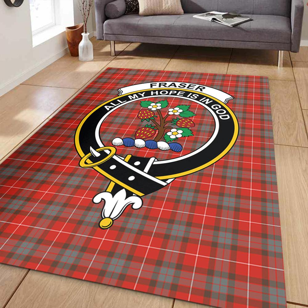Fraser Weathered Tartan Crest Area Rug