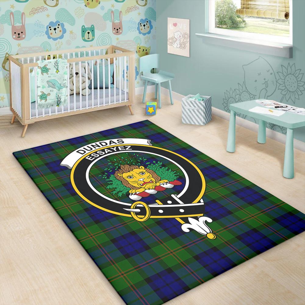 Dundas Modern Tartan Crest Area Rug