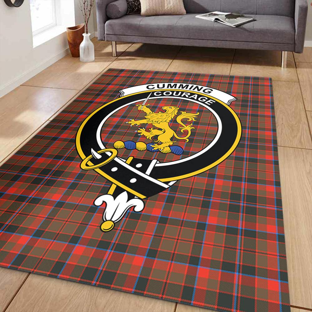 Cumming Hunting Weathered Tartan Crest Area Rug