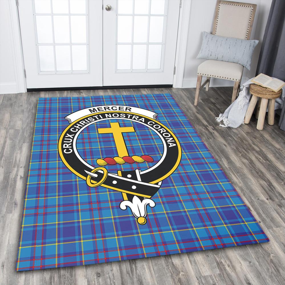 Mercer Modern Tartan Crest Area Rug