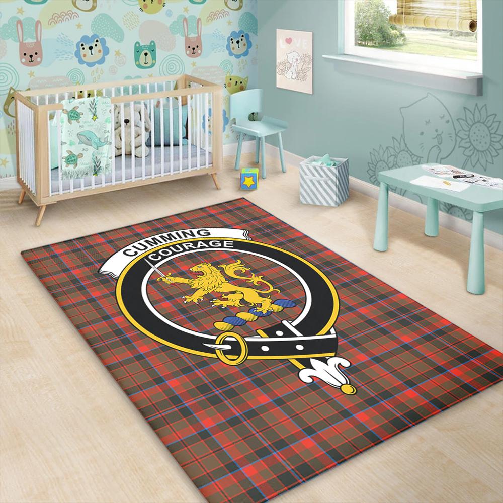 Cumming Hunting Weathered Tartan Crest Area Rug