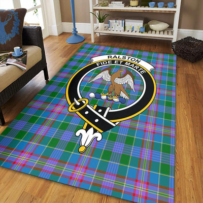 Clan Ralston Tartan Crest Rug – Scottish Highland Carpet for Living Room, Celtic Home Decor & Scotland Gift