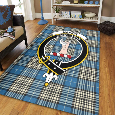 Clan Napier Ancient Tartan Crest Rug – Scottish Highland Carpet for Living Room, Celtic Home Decor & Scotland Gift
