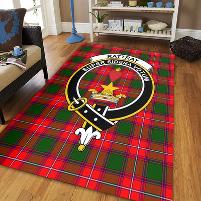 Clan Rattray Modern Tartan Crest Rug – Scottish Highland Carpet for Living Room, Celtic Home Decor & Scotland Gift