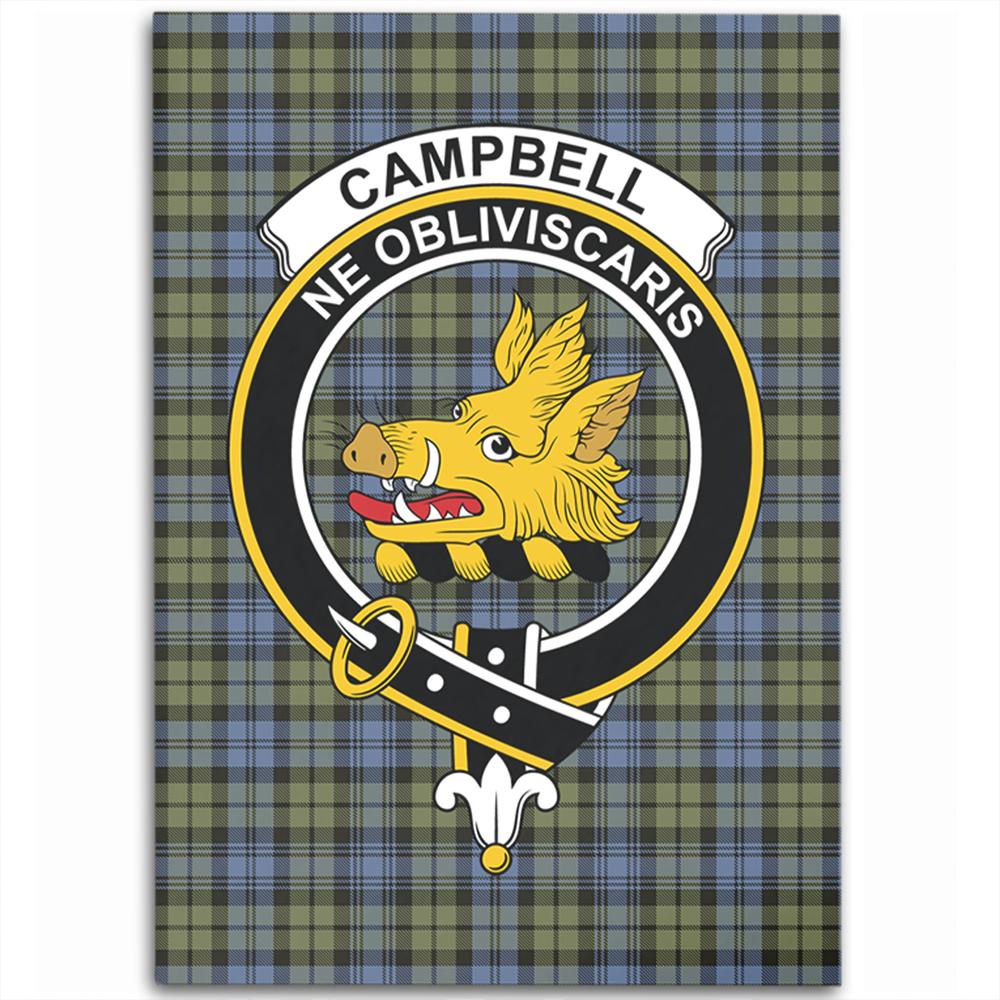Campbell Faded Tartan Crest Area Rug