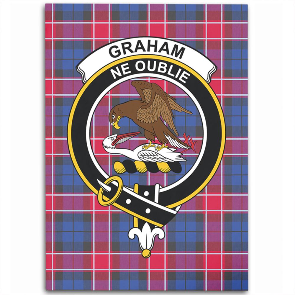 Graham of Menteith Red Tartan Crest Area Rug
