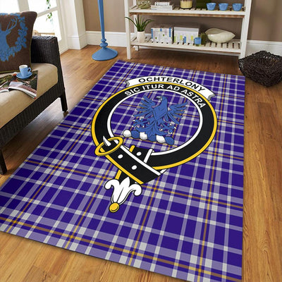 Clan Ochterlony Tartan Crest Rug – Scottish Highland Carpet for Living Room, Celtic Home Decor & Scotland Gift KI60