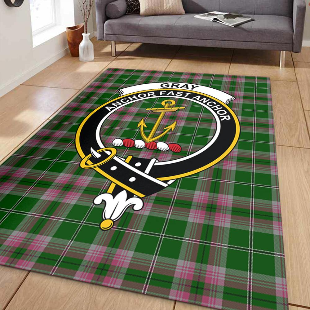 Gray Tartan Crest Area Rug