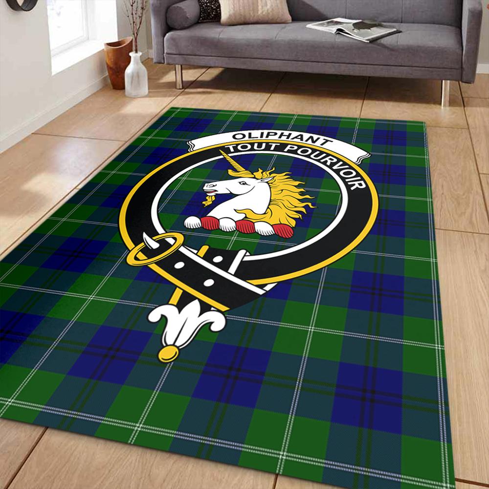 Oliphant Modern Tartan Crest Area Rug