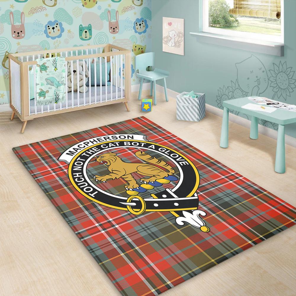 MacPherson Weathered Tartan Crest Area Rug
