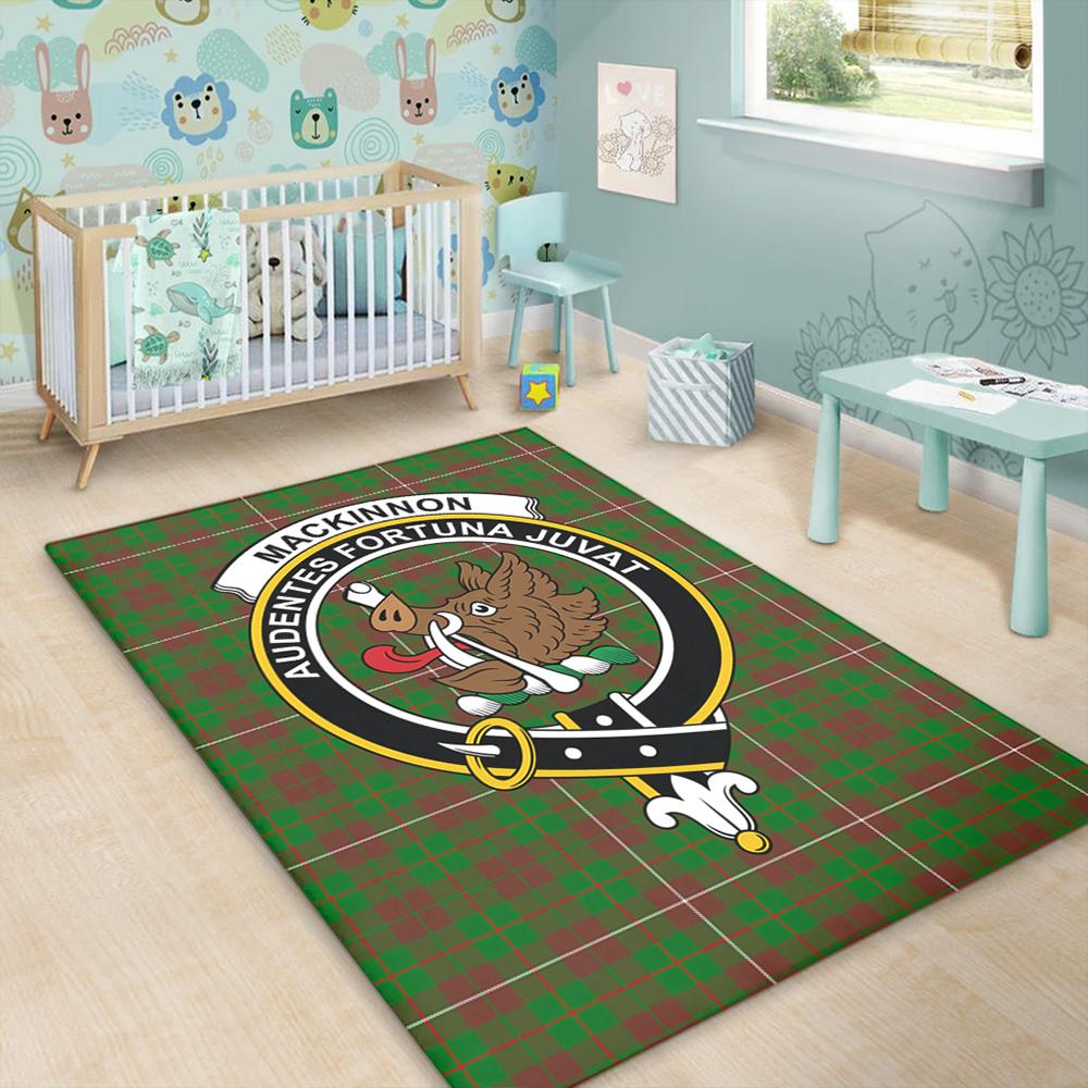 MacKinnon Hunting Modern Tartan Crest Area Rug