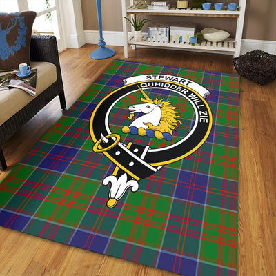 Clan Stewart of Appin Hunting Modern Tartan Crest Rug – Scottish Highland Carpet for Living Room, Celtic Home Decor & Scotland Gift