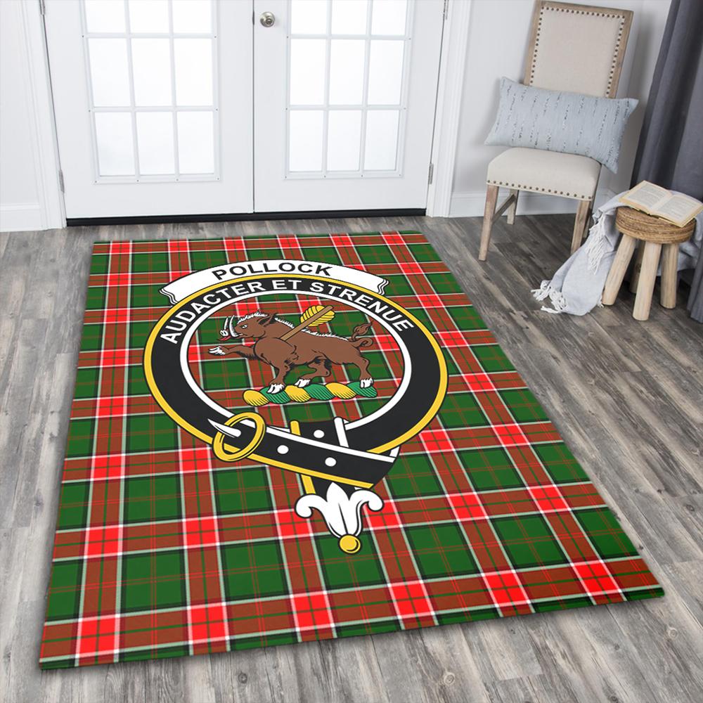 Pollock Modern Tartan Crest Area Rug