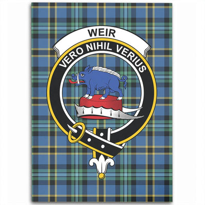 Clan Weir Ancient Tartan Crest Rug – Scottish Highland Carpet for Living Room, Celtic Home Decor & Scotland Gift