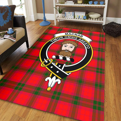 Clan MacNab Modern Tartan Crest Rug – Scottish Highland Carpet for Living Room, Celtic Home Decor & Scotland Gift