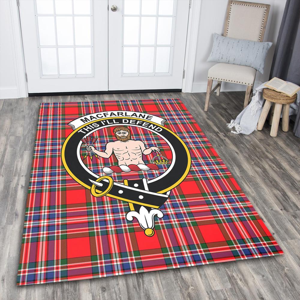 MacFarlane Modern Tartan Crest Area Rug