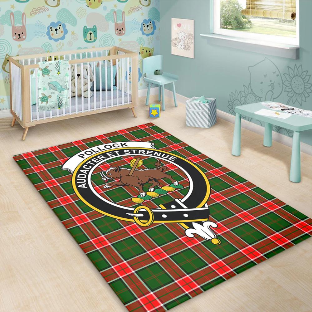 Pollock Modern Tartan Crest Area Rug