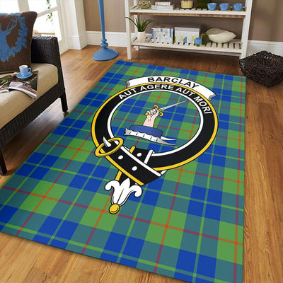 Clan Barclay Hunting Ancient Tartan Crest Rug – Scottish Highland Carpet for Living Room, Celtic Home Decor & Scotland Gift