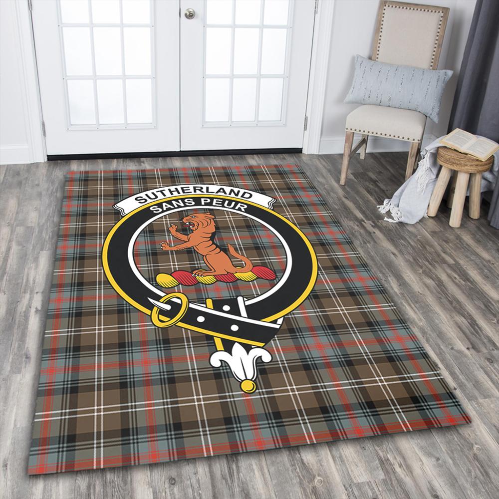 Sutherland Weathered Tartan Crest Area Rug